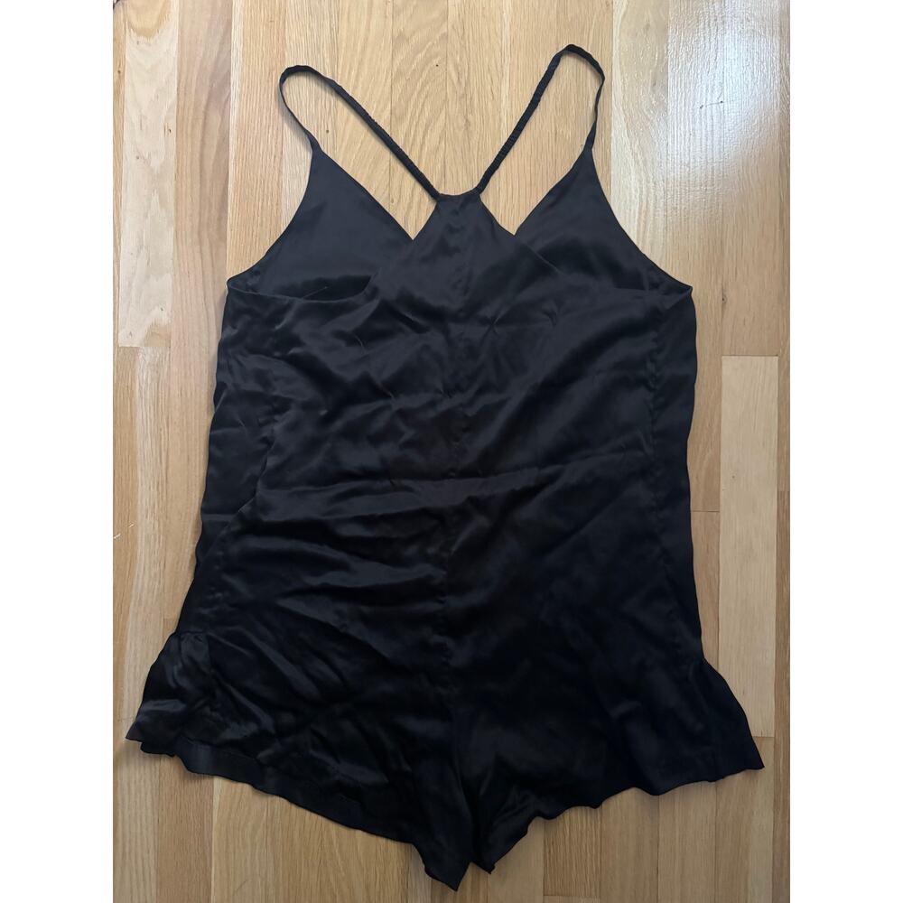Lunya Washable Silk Romper in Immersed Black - Picture 5 of 10